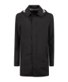 Herno Straight Hem Hooded Coat In Black