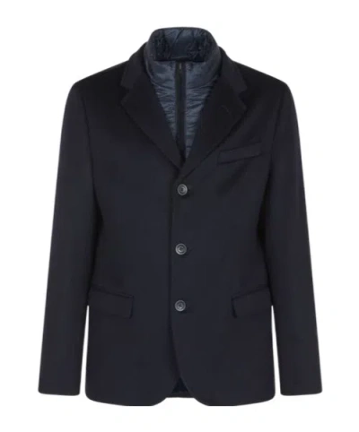 Herno Straight Hem Layered Jacket In Black