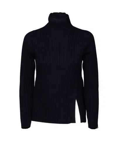 Herno Ribbed-knit Sweater In Black  