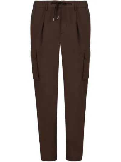 Herno Straight-leg Cargo Trousers In Brown