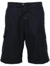Herno Straight-leg Cotton Cargo Shorts In Blue