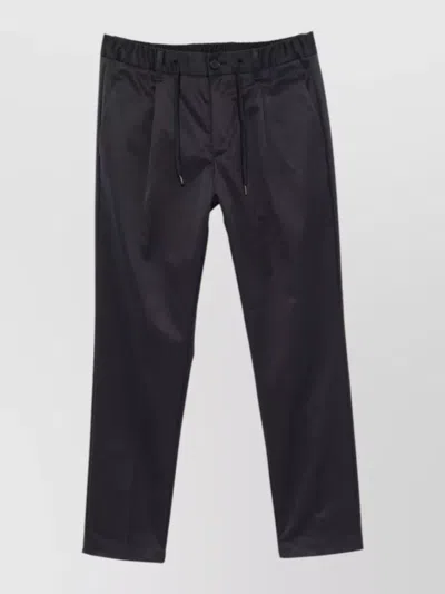 Herno Straight Leg Pants Elastic Waistband Crease In Black
