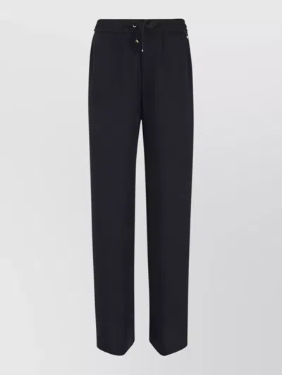 Herno Straight Leg Tailored Pants Relaxed Silhouette In Black