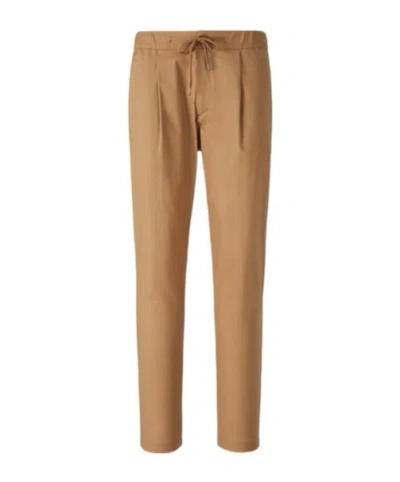 Herno Trousers In Light Cotton Stretch In Brown