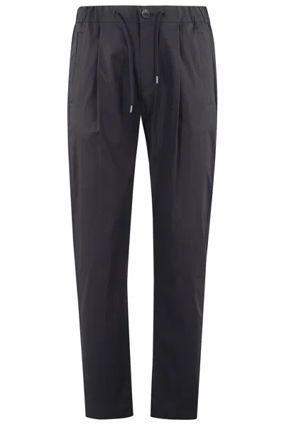 Herno Drawstring Tapered Trousers In Navy