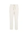 Herno Straight-leg Velvet Joggers With Elastic Waistband In Neutral
