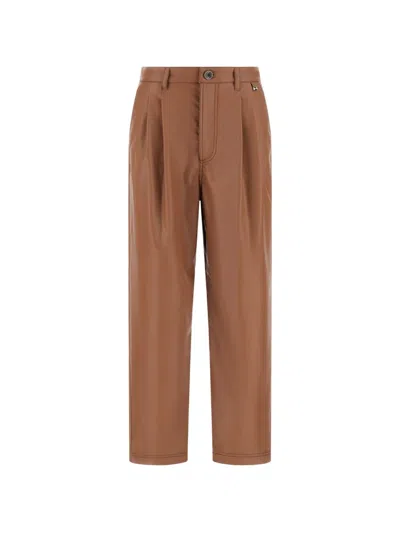 Herno Straight Trousers In Brown
