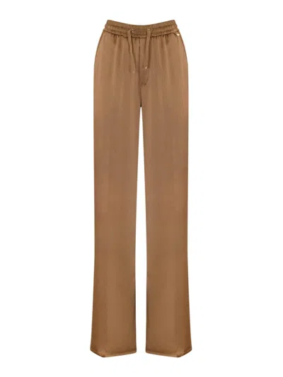 Herno Straight Trousers In Technical Fabric In Beige