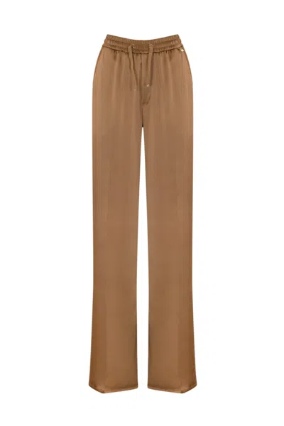 Herno Straight Trousers In Technical Fabric In Brown