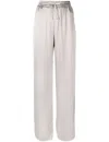 Herno Shiny High-waist Palazzo Pants In Chantilly