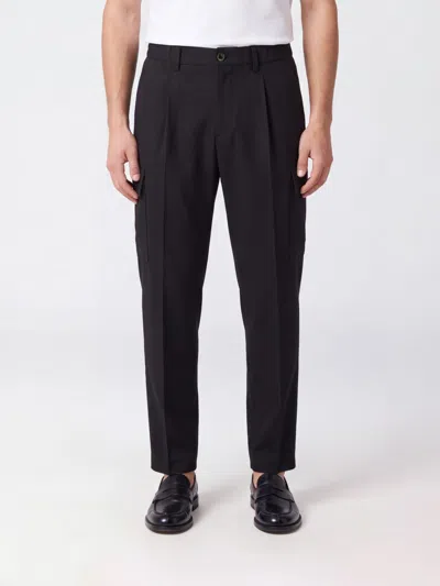 Herno Straight-leg Cargo Trousers In Technical Fabric With Mid-rise Waist In Black