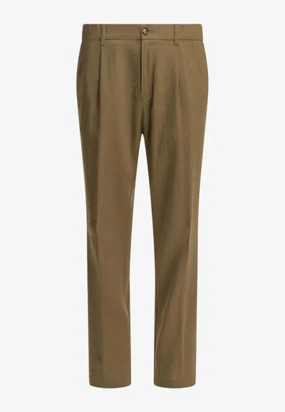 Herno Straight-leg Casual Pants In Brown
