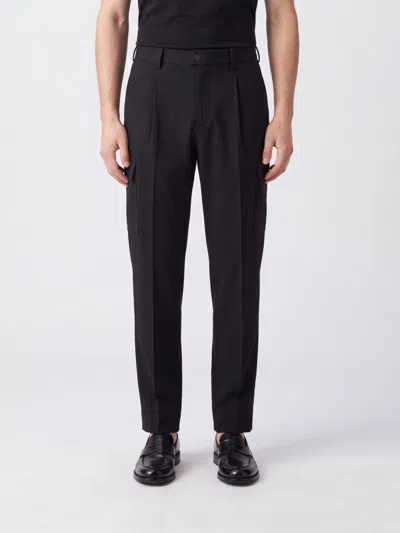 Herno Straight-leg Nylon Cargo Trousers With Side Pockets In Black