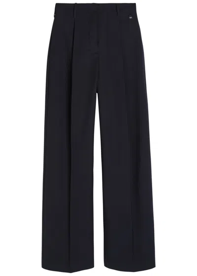 Herno Straight-leg Stretch-woven Trousers In Blue