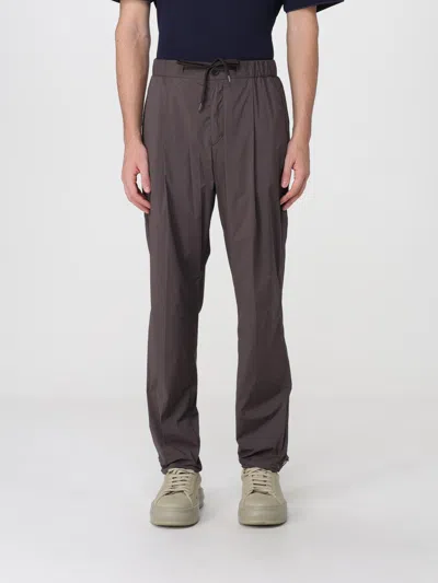 Herno Straight-leg Technical Fabric Trousers With A Drawstring Waistband In Brown