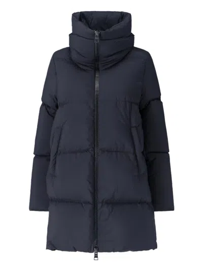 Herno Streamlined Black Jacket With Tailored Fit And Minimalist Design In Blue