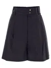 Herno Stretch Cotton Bermuda Shorts In Black