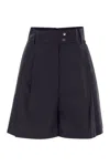 Herno Women Stretch Cotton Bermuda Shorts In Blue