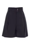 Herno Women Stretch Cotton Bermuda Shorts In Blue