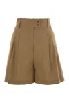 Herno Women Stretch Cotton Bermuda Shorts In Brown