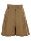 Herno Stretch Cotton Bermuda Shorts In Brown