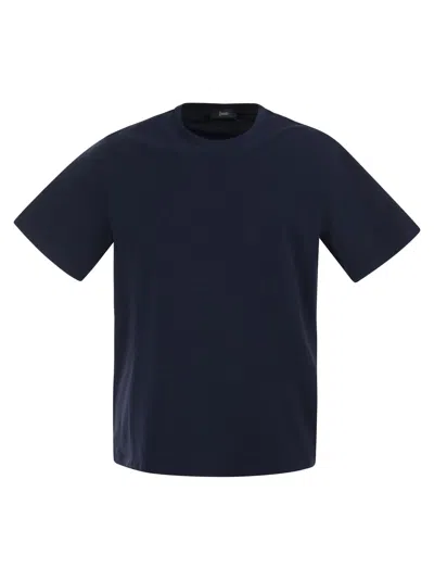 Herno Stretch Cotton Jersey T Shirt In Blue