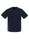 Herno Men Resort T-shirt In Cotton And Light Stretch Nylon In Blue
