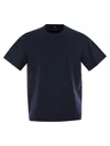 Herno Superfine Cotton Stretch ＆ Light Scuba Tシャツ In Navy Blue