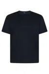 Herno Short-sleeved Cotton T-shirt With Silver Logo Detail In Black