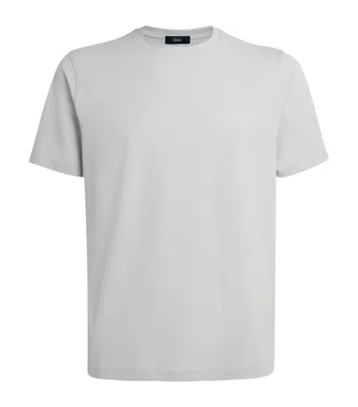 Herno Stretch-cotton T-shirt In Gray