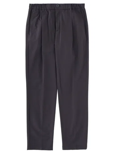 Herno Matte Tailored Polyester Straight-leg Pants In Black