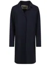 Herno Stretch Jersey Coat With Laser Cut Detailing