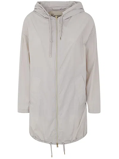 Herno Stretch Maxi Bomber In White