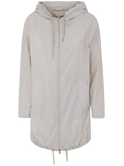 Herno Stretch Maxi Bomber In Gray