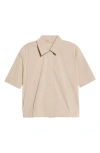 Herno Stretch Modal Blend Button-up Shirt In Neutral