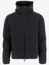 Herno High-collar Hooded Down Jacket With Logo Detail In Black