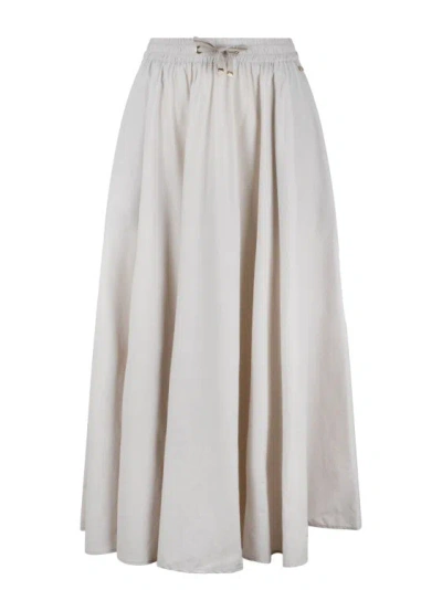 Herno Stretch Nylon Long Skirt In Grey