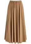 Herno Flared Skirt In Camel Lightweight Nylon Stretch In Camel