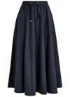 Herno Black Skirt With Elastic Drawstring Waist In Tech Fabric Stretch Woman In Navy