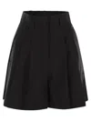 Herno Pleated Detail Shorts In Black