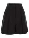 Herno Pleated Detail Shorts In Black