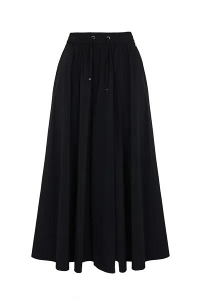 Herno Stretch Nylon Long Skirt In Black