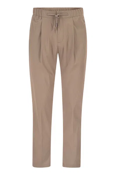 Herno Stretch Nylon Trousers In Neutral