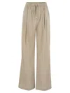 Herno Casual Satin Trousers In Beige