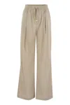 Herno Casual Satin Trousers In Beige
