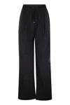 Herno Blue Pants With Elastic Drawstring Waist In Tech Fabric Woman In Black