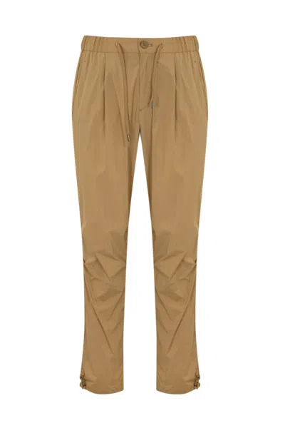 Herno Stretch Nylon Trousers In Camel