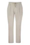 Herno Suede Effect Resort Trousers In Brown