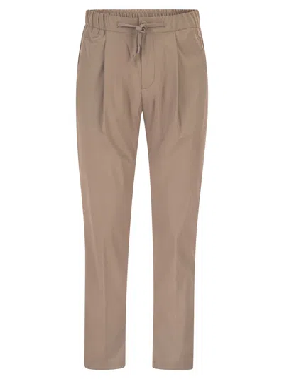 Herno Technical Straight Leg Trousers In Brown