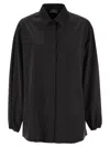 Herno Elasticated Cuff Textured Shirt In Black